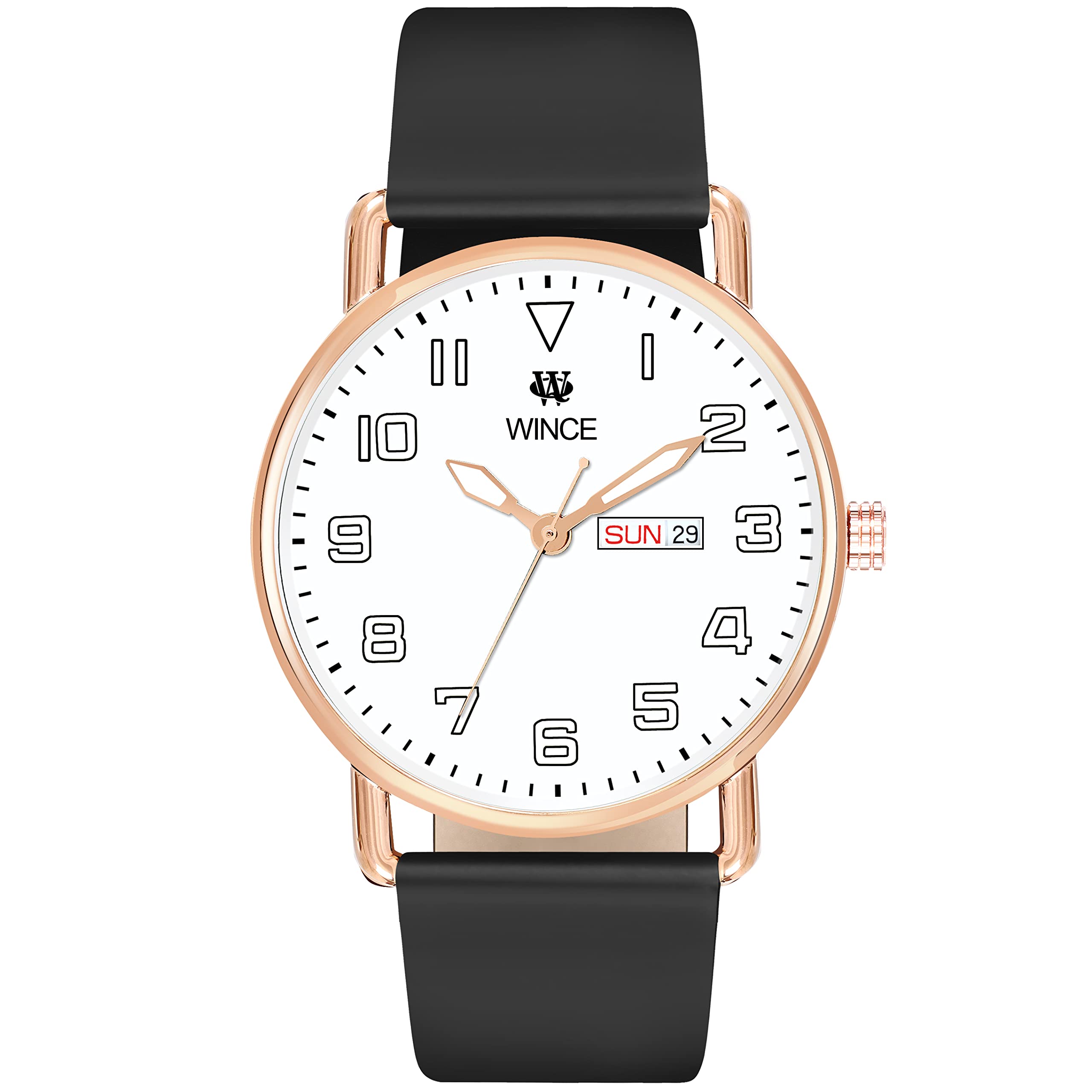 WINCE Analog Wrist Watch for Men Functioning Stainless Steel Strap Leather Color in Black (B0BSFFRND5) Amazon Price History, Amazon Price Tracker