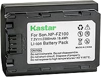 Vista 2 de Kastar Paquete de 4 baterías NP-FZ100 y cargador de CA LCD compatible con cámaras Sony Alpha A7R III 7R III Sony Alpha A7R3 7R3 Sony Alpha ILCE-7RM3