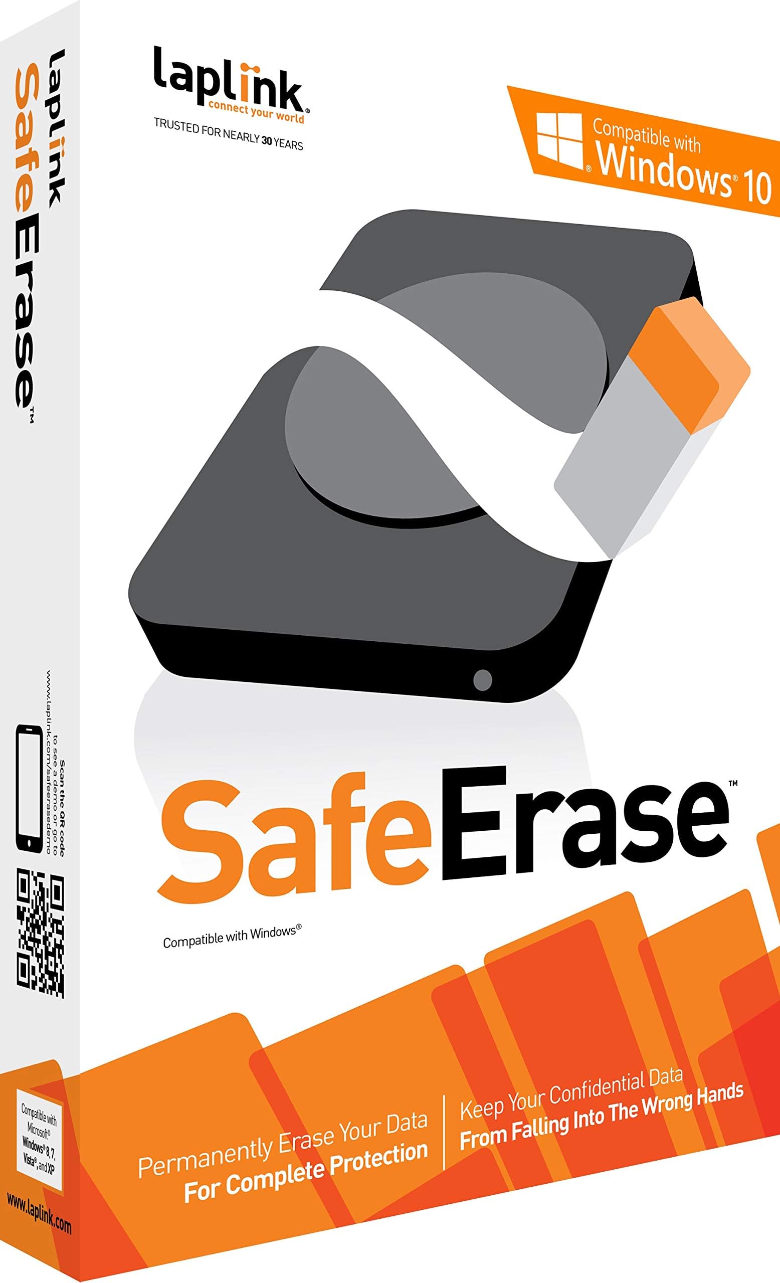 Laplink SafeErase - PC Software - Permanently Erases Data for Complete Protection - Customized Deletion - Complete Privacy Protection