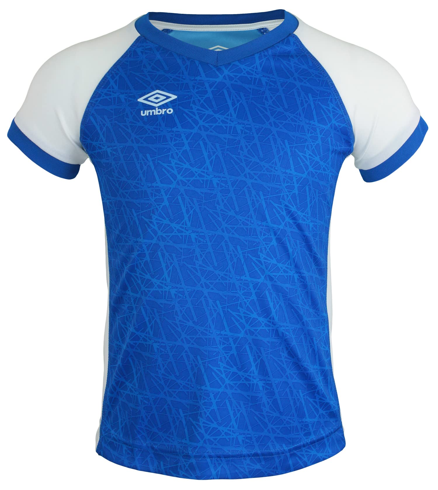 Umbro Girls' Youth (4-14) Short Sleeve V-Neck Soccer Jersey, Blue Small 6-6x