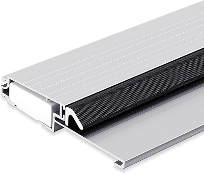 Tandefio 1 Pcs 4-9/16"x1"x36" Exterior Door Threshold Heavy Duty Silver Aluminum Outswing Fixed Bumper Sill, Composite Material Base with Aluminum Top and Seal Outswing Door Threshold Silver