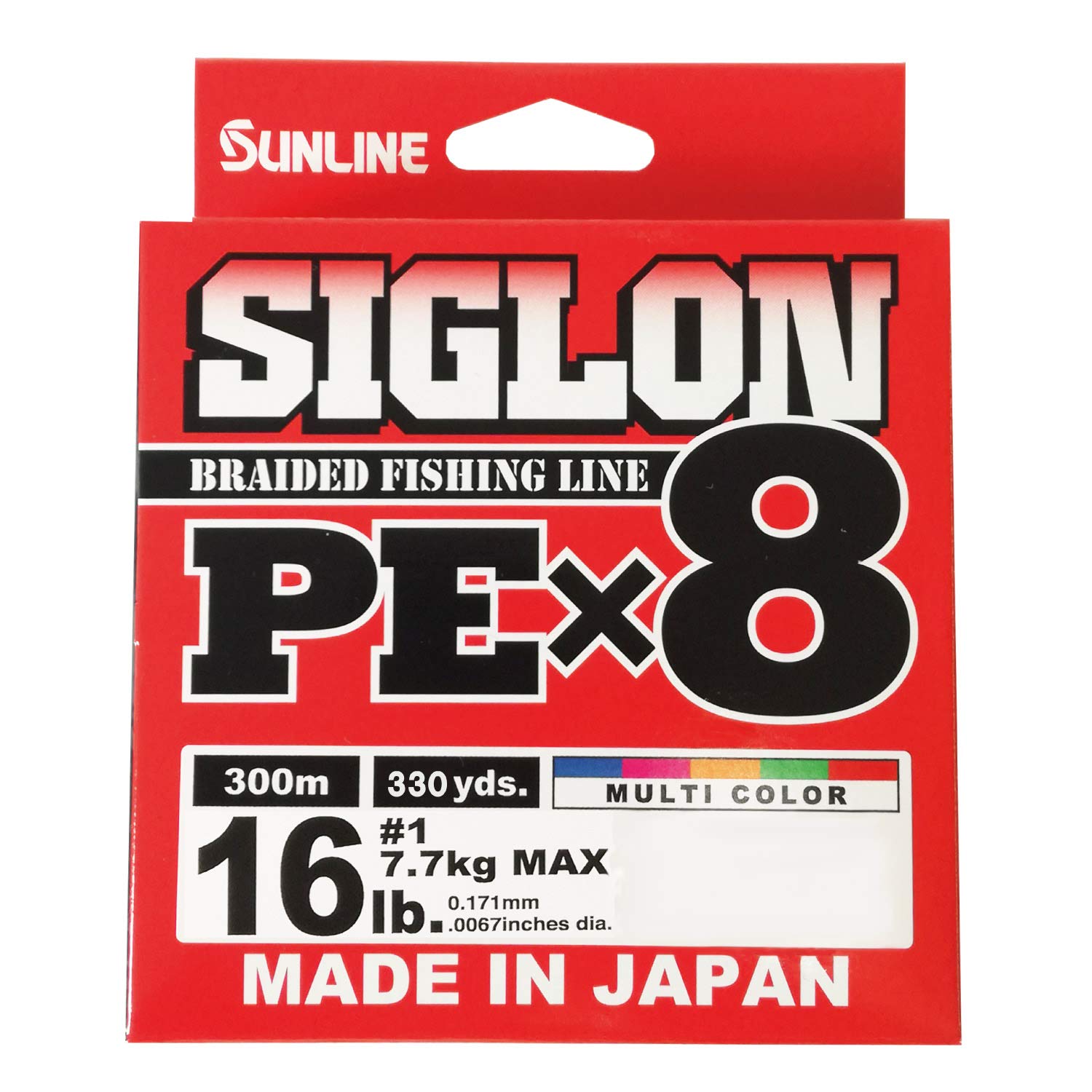 Sunline Siglon intrecciato linea X8 300M P.E 1 7,3 kg Multi colore (2639)