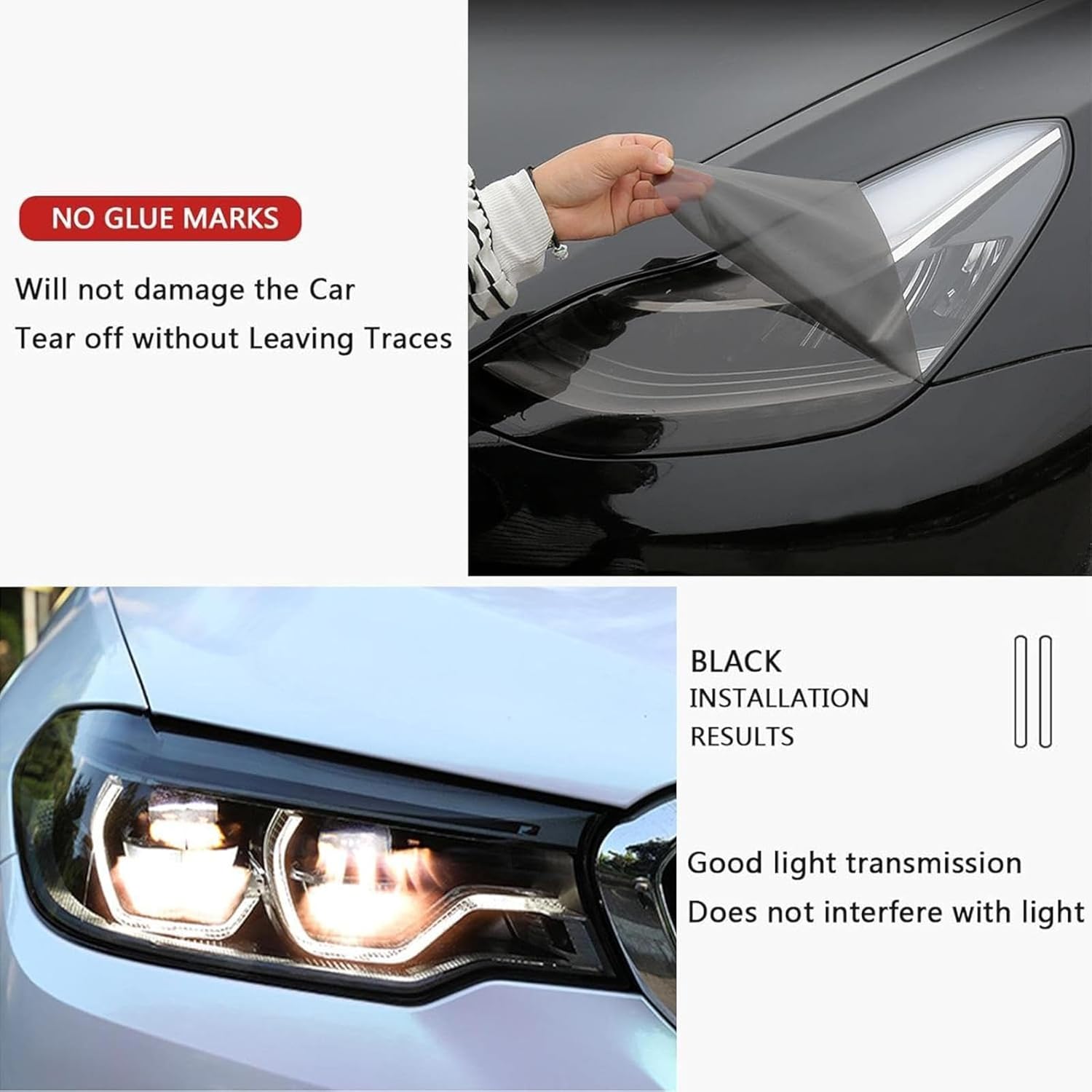 Headlight Protection Sticker Car Front Headlamp Protection Film car Lights Film Headlight Anti-Scratch Non-Yellowing Protective Film Exterior Accessories for M2 F87 2016-2020
