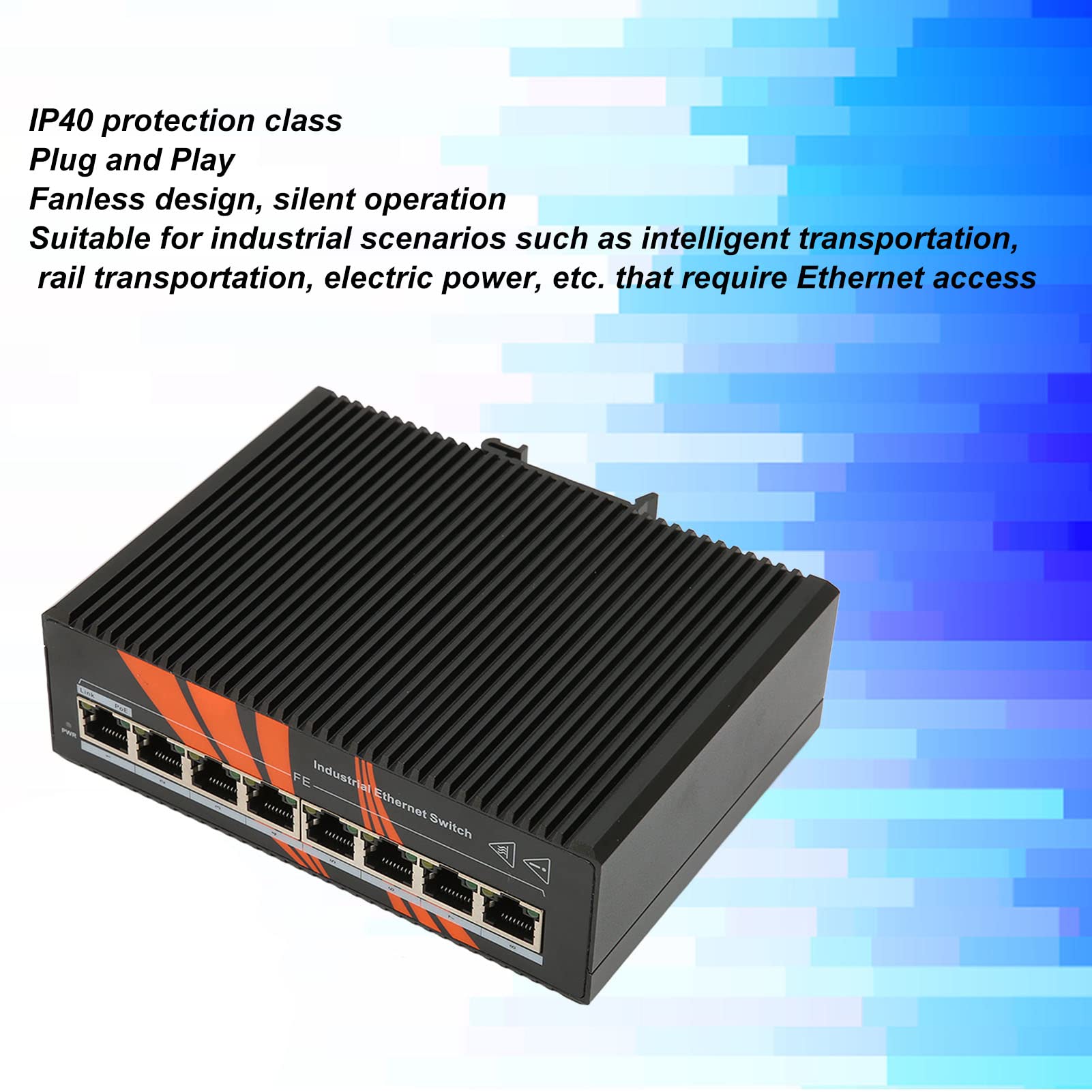 Industrial Ethernet Switches 8 Port Unmanaged for Intelligent
