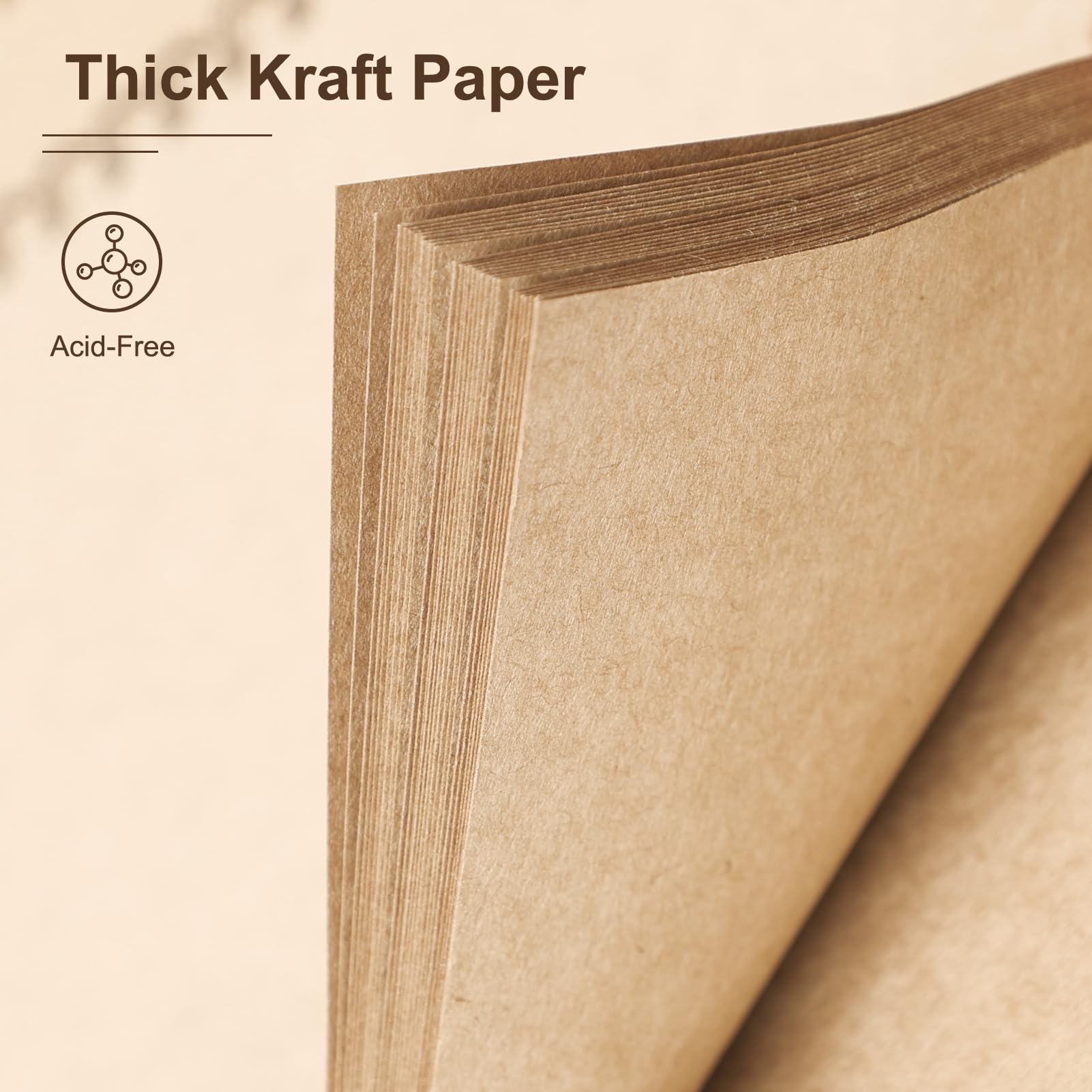 Fotoalbum zum Selbstgestalten Scrapbook 25,5 x 25,5 cm 40 Seiten Braun | Kraftpapier Fotobuch Photo Album DIY Erinnerungsbuch für Hochzeit Baby Kinder Geburtstag Familie Jahrestag Valentinstag