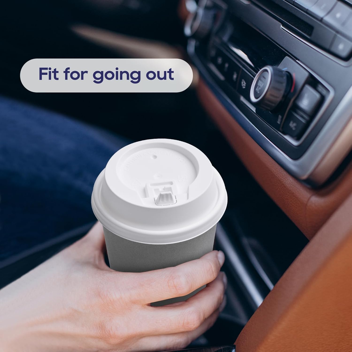 LITOPAK 200 Count Coffee Cup Lids, 3.54'' Disposable Plastic Lids for 10oz, 12oz, 16oz, and 20oz Paper Cups, White - Image 5