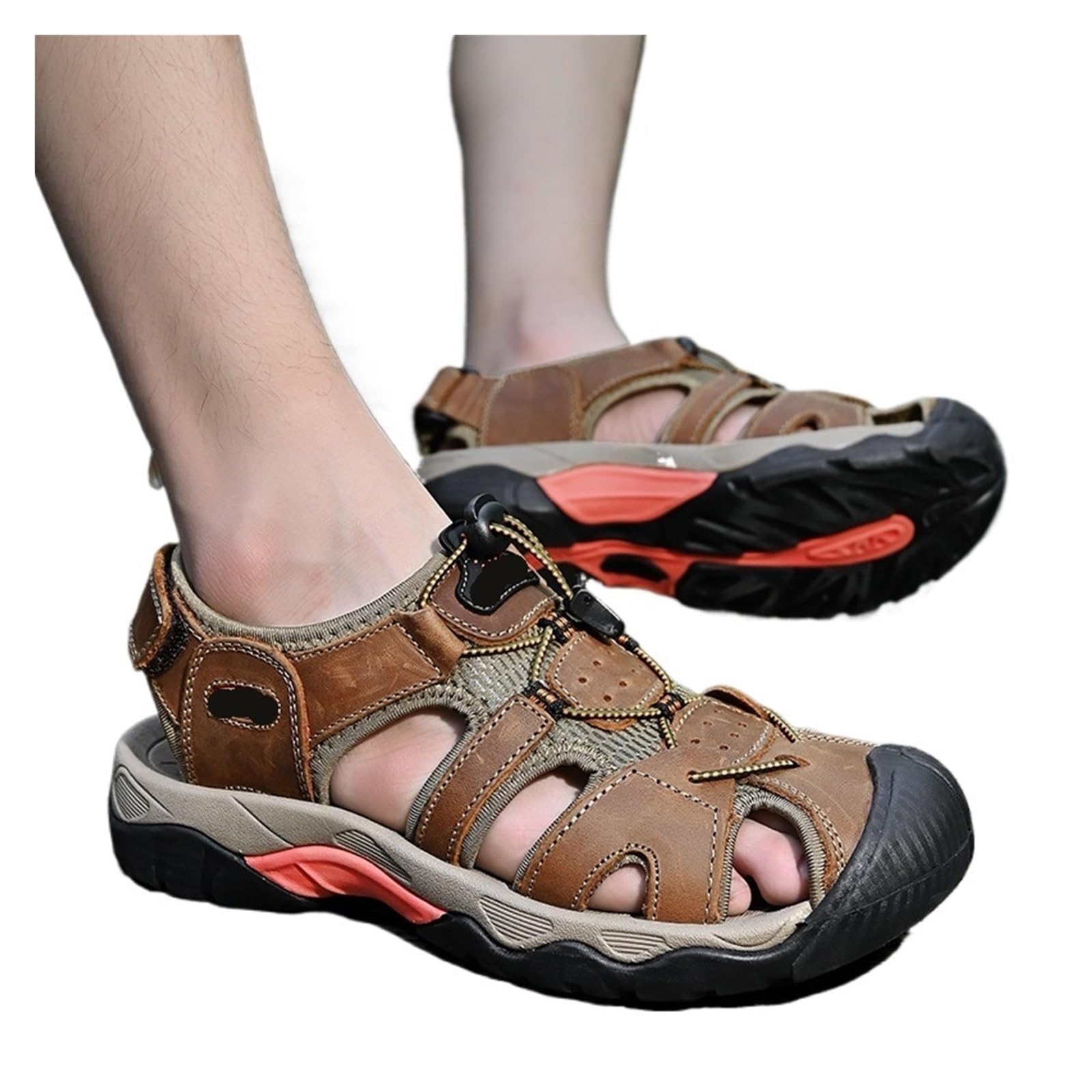 sandali da uomo Sandali estivi da uomo, sandali classici in pelle, scarpe trekking alla moda, ginnastica leggere, traspiranti e antiscivolo