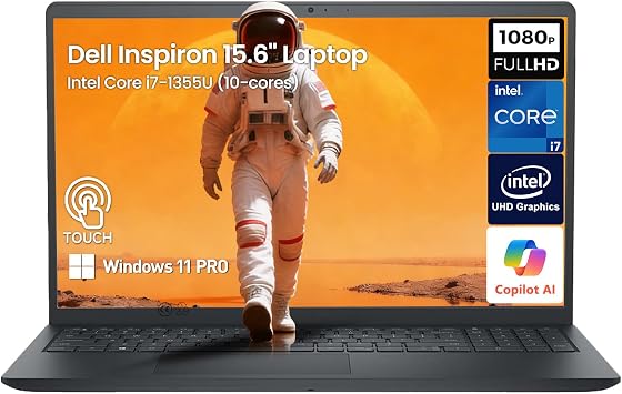 Dell 15 Laptop Touchscreen Computer, 15.6" FHD 1920x1080 IPS Touch Screen Business Laptop PC, 13th Gen Intel Core i7 10-Core, Windows 11 Pro, 32GB RAM 1TB SSD, 10-Key Number Pad, USB-C, Wi-Fi 6