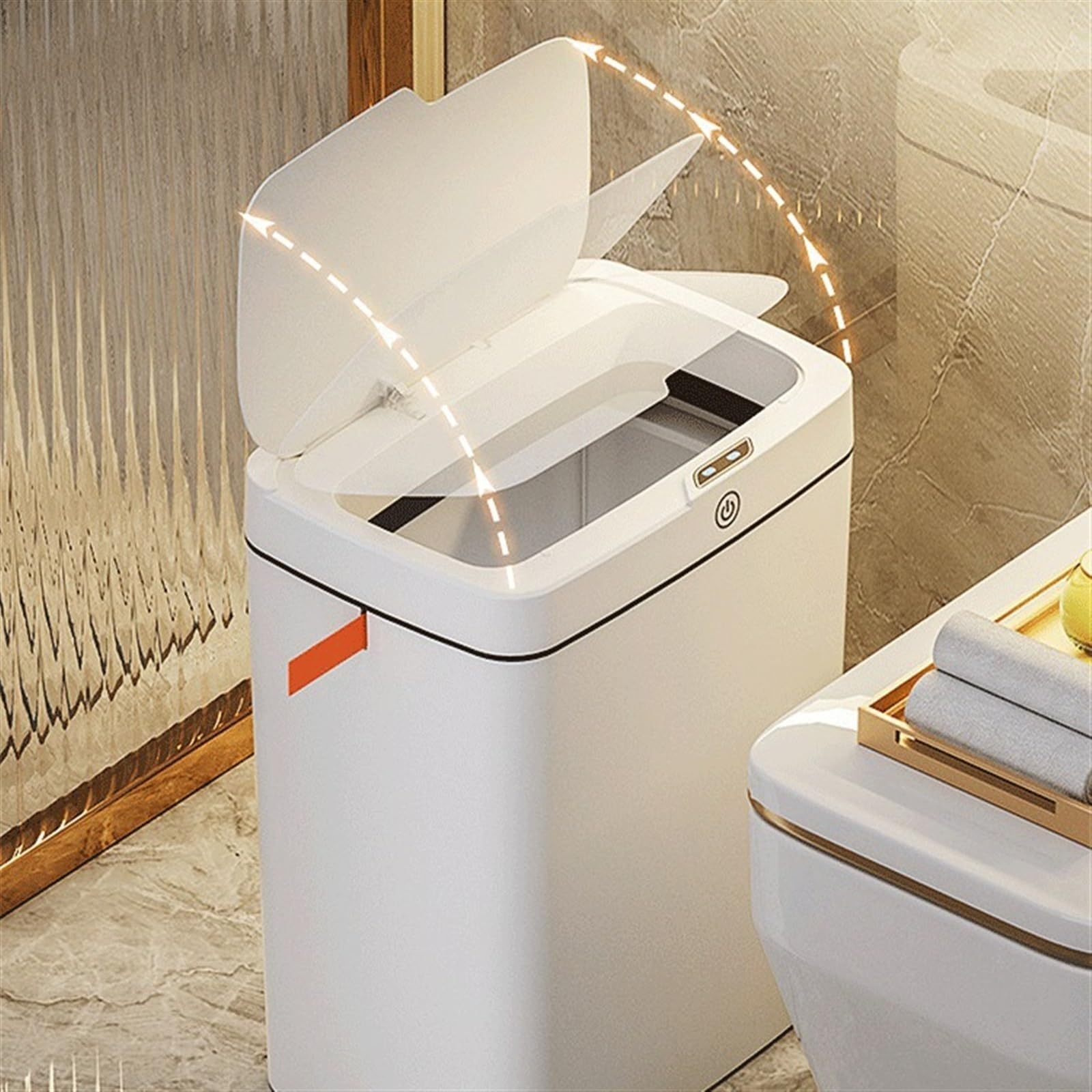 Müll- und Papierkorb 15L/18L Papierkorb Papierkorb mit Deckel, Kunststoff-Papierkorb for Zuhause, Küche, Büro, Papierkorb Küchenmülleimer(Klein)