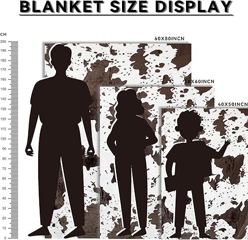 Miniatura 7 de Manta con estampado de vaca, manta de franela de felpa, manta suave y cálida de vaca ligera para sofá, cama, hogar, manta decorativa de regalo de