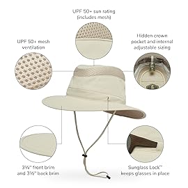 Sunday Afternoons Charter Hat, Sun Hats for Men, Women, UPF 50+ Protection, Safari Hat with Ventilation, Water Repellent Fishing Hat, Chin Strap, Packable, Navy, Medium