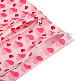 ALVABABY 2pcs Cloth Diaper Wet Dry Bags Waterproof Reusable with Two Zippered Pockets Travel Beach Pool Daycare Soiled Baby Items Yoga Gym Bag for Swimsuits or Wet Clothes LZ0102