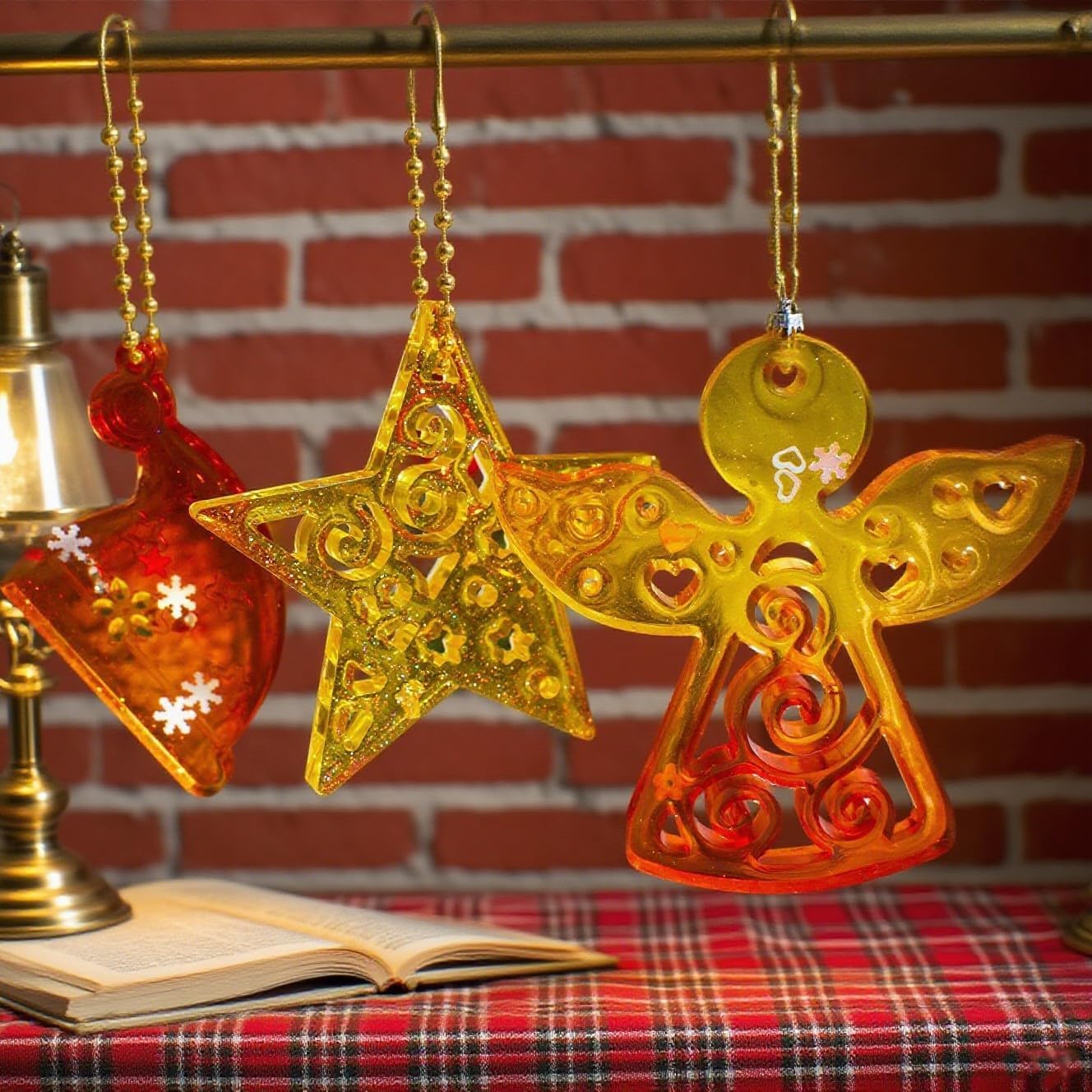 Christmas Silicone Resin Mould, 6 Designs with Reindeer, Tree, Snowflake, Heart, Bell for DIY Crafts