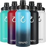 Opard Insulated Stainless Steel Water Bottle, 32oz Reusable Metal Water Bottles with Straw and Spout, One Lid Dual-Use