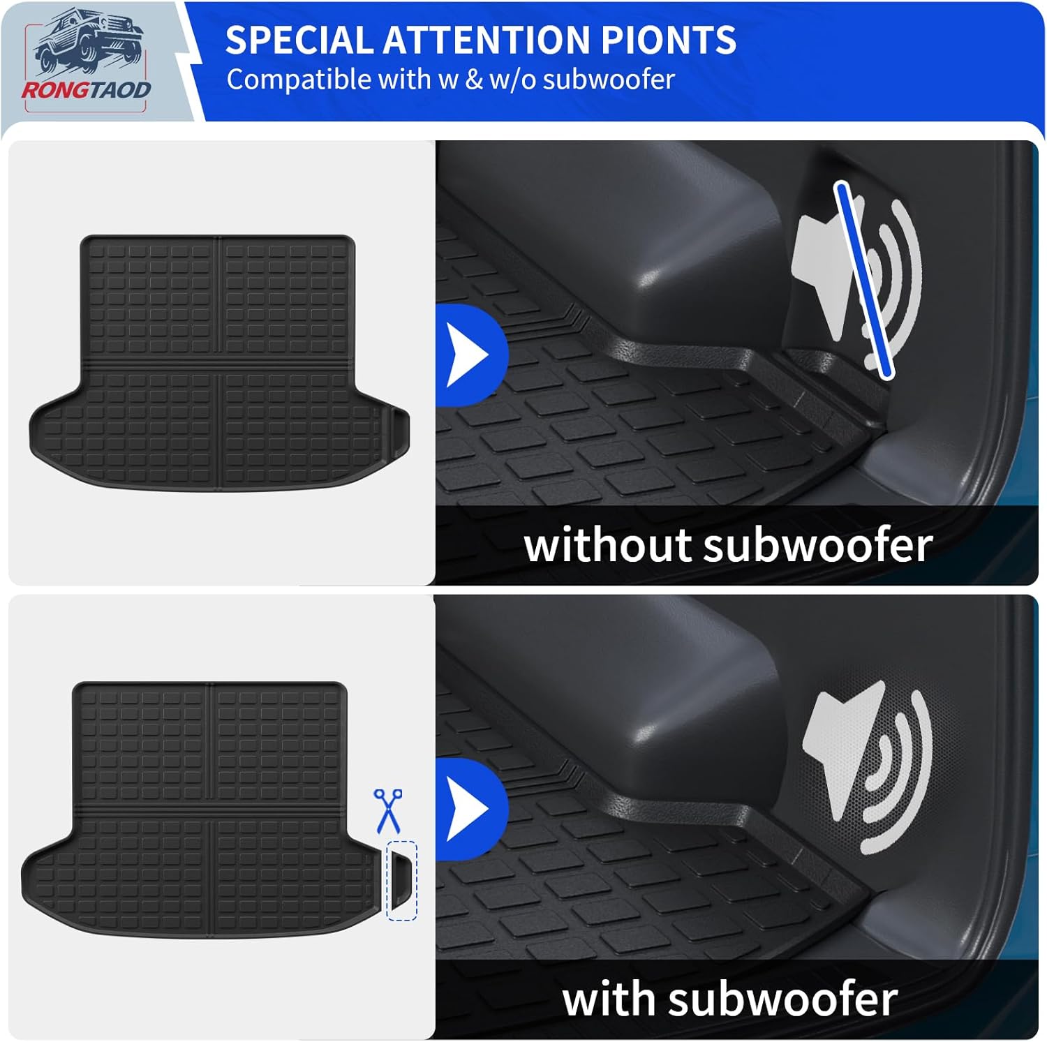 Rongtaod Cargo Mat Compatible with 2023 2024 2025 2026 Kia Sportage Trunk Mat Cargo Mat TPE Cargo Liner Back Seat Cover Protector Sportage Accessories (Backrest Mats+Trunk Mat)