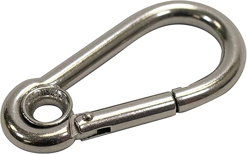 Miniatura 7 de Scuba Choice Marine Clip Stainless Steel Safety Spring Hook Carabiner 60mm x 30mm with Rope Holder  Heavy-Duty Marine Hardware for Boats, Docking,