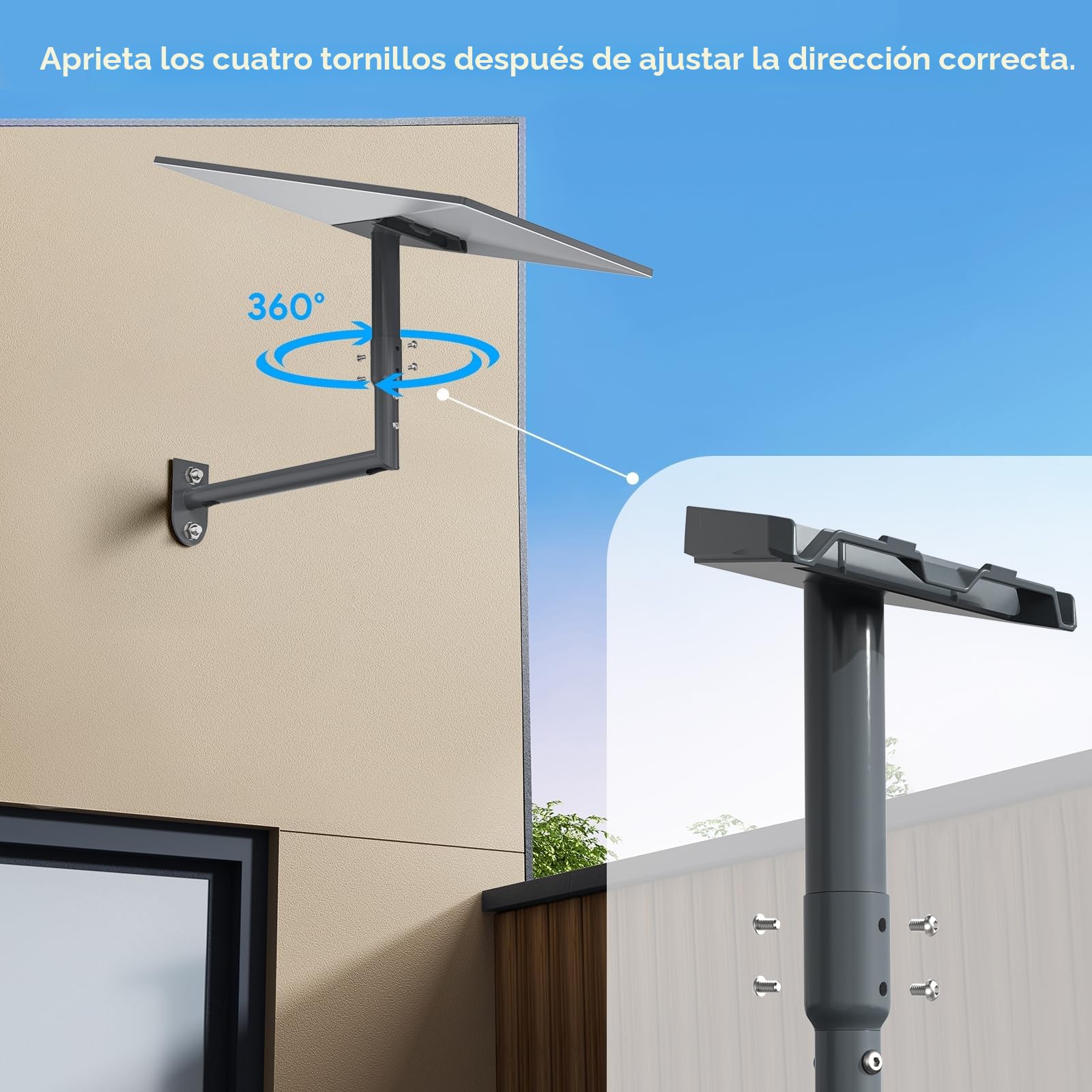 XLTTYWL Starlink Gen 3 Mount, soporte de pared ajustable de 360° 4X Starlink, kit de montaje de poste Star Link Gen3 con adaptador de tubo para Standard 4/4X/Gen 3/V2 Starlink Internet Kit