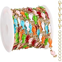 UMAOKANG 2 Meters Colorful Enamel Angelfish Jewelry Making Chain Roll Gold Plated Stainless Steel Bulk Chain