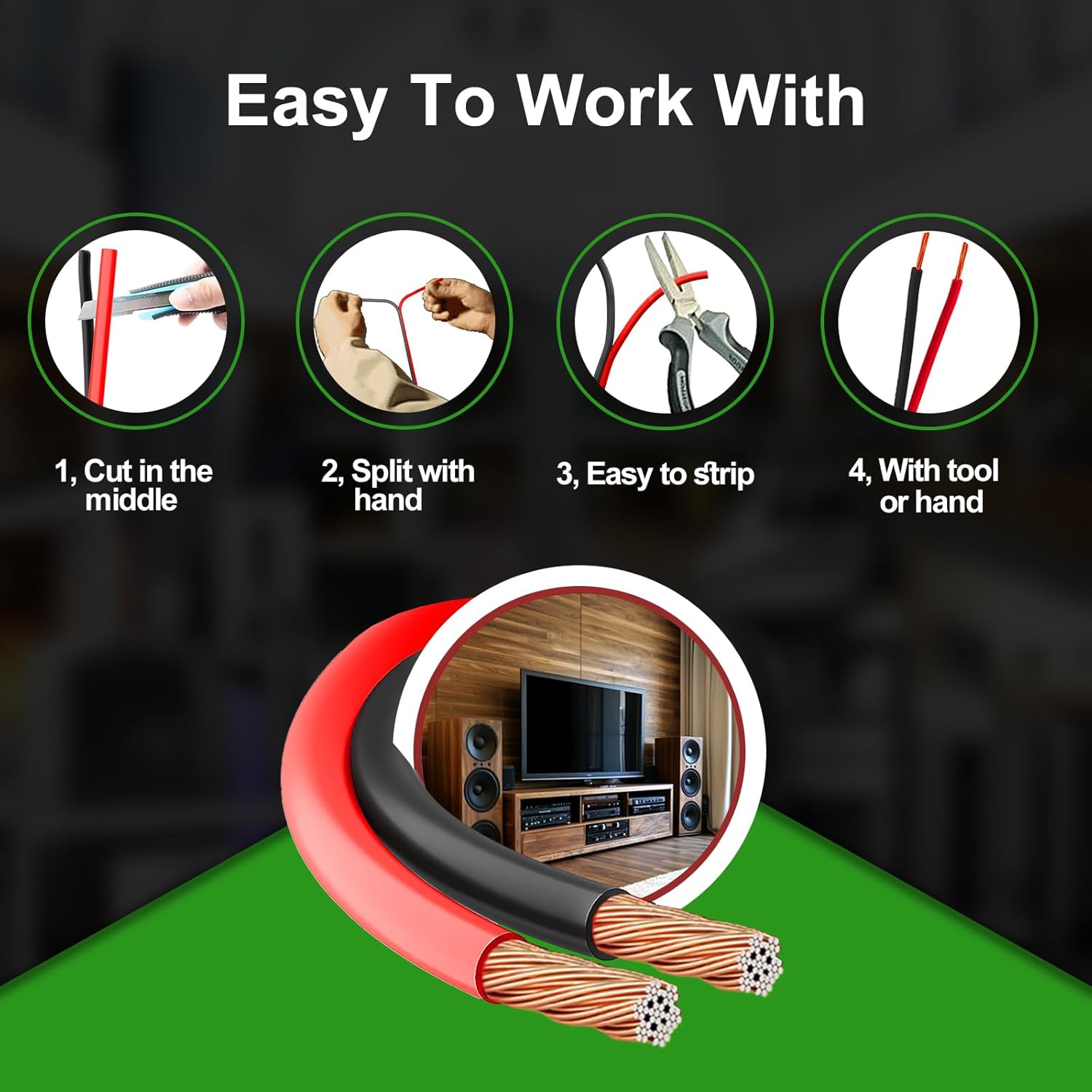 18 Gauge Wire 100FT, 18/2 AWG Red Black Hookup Electrical Wire LED Strips Extension Cord 12V/24V DC Cable, 18AWG 2 Conductors Flexible Wire for LED Ribbon Lamp Tape Lighting - Image 3