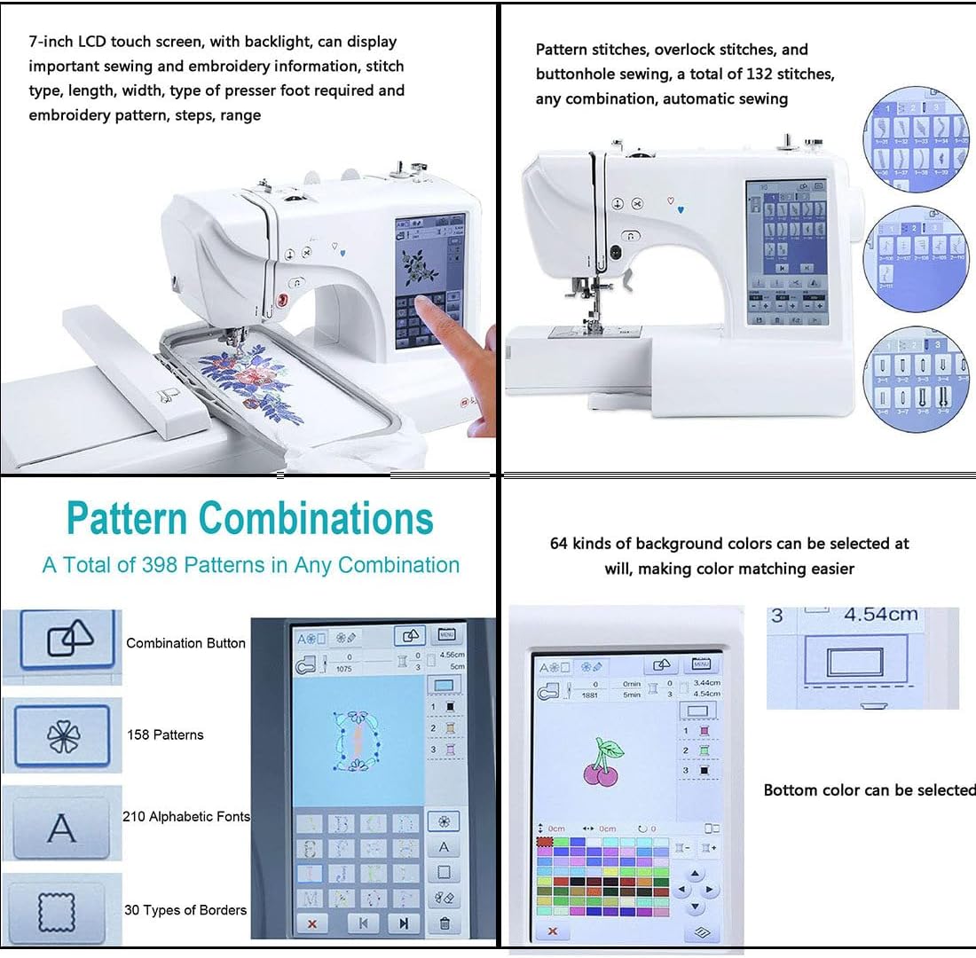 Automatic Embroidery Sewing Machine, Electric Multi-function Embroidery Machine, For Clothing, Home Decoration, Quilts, Crafts