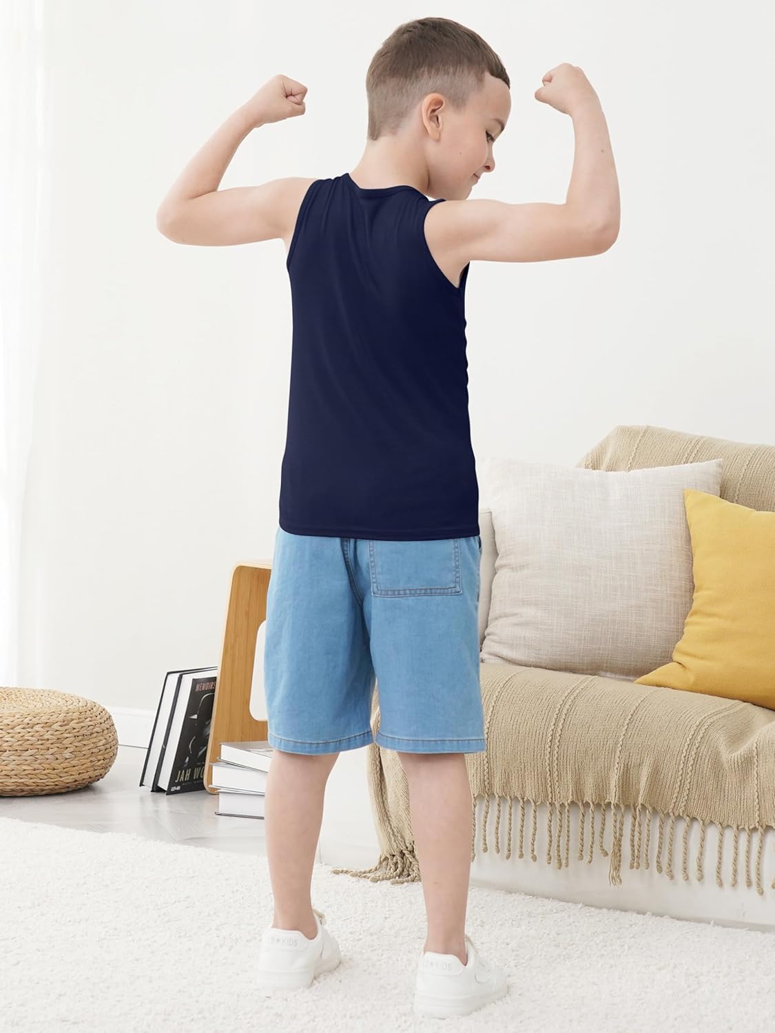 5 Pack Boys Tank Tops Boys Undershirts Kids Cotton Undershirts Tees Sleeveless Tank Tops Shirts for Kids Youth - Image 6