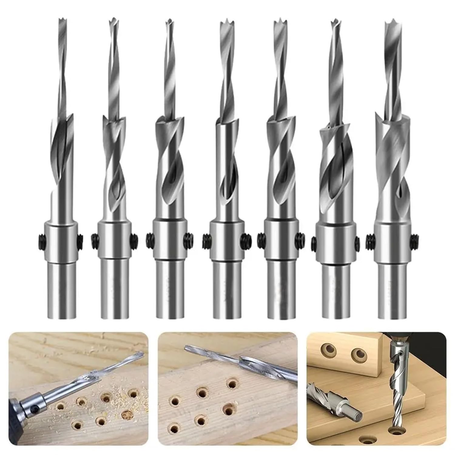 3mm-8mm Countersunk Head Salad Drill Flat Bottom Drill Bit High Speed Steel Woodworking Drill Bit Hole Cutter Punch Tools 1Pcs(4x10x100mm)