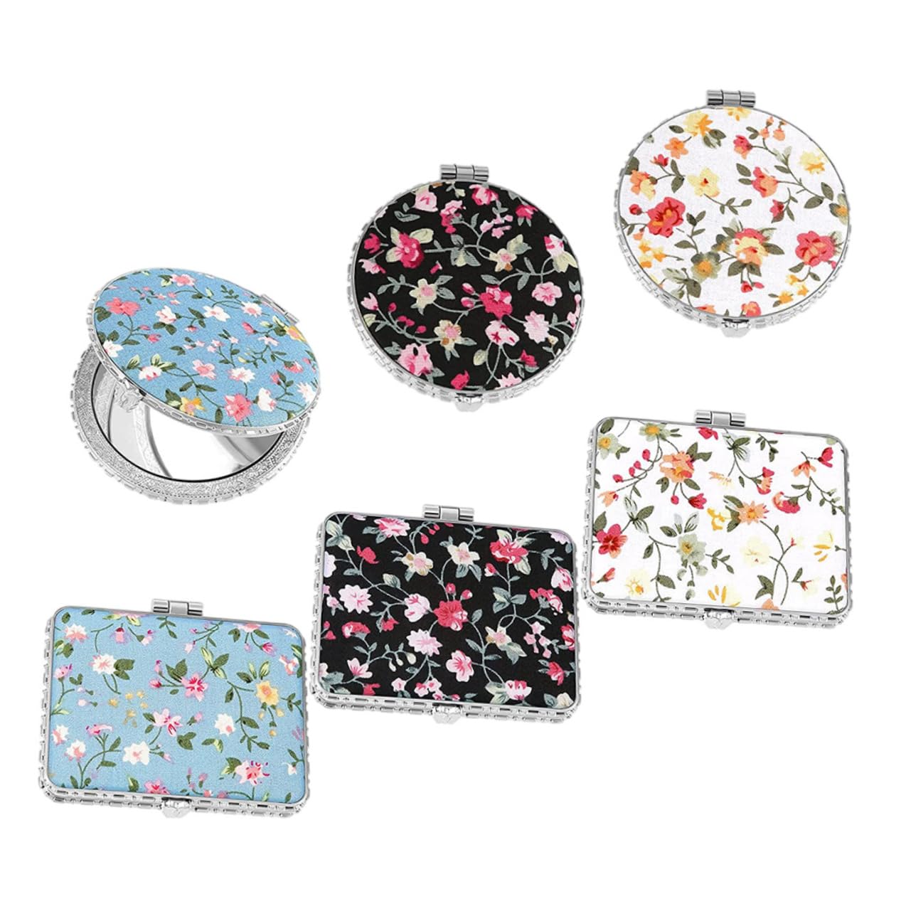 Miroir de maquillage portable vintage lot de 6 coffret cadeau retro pour femme