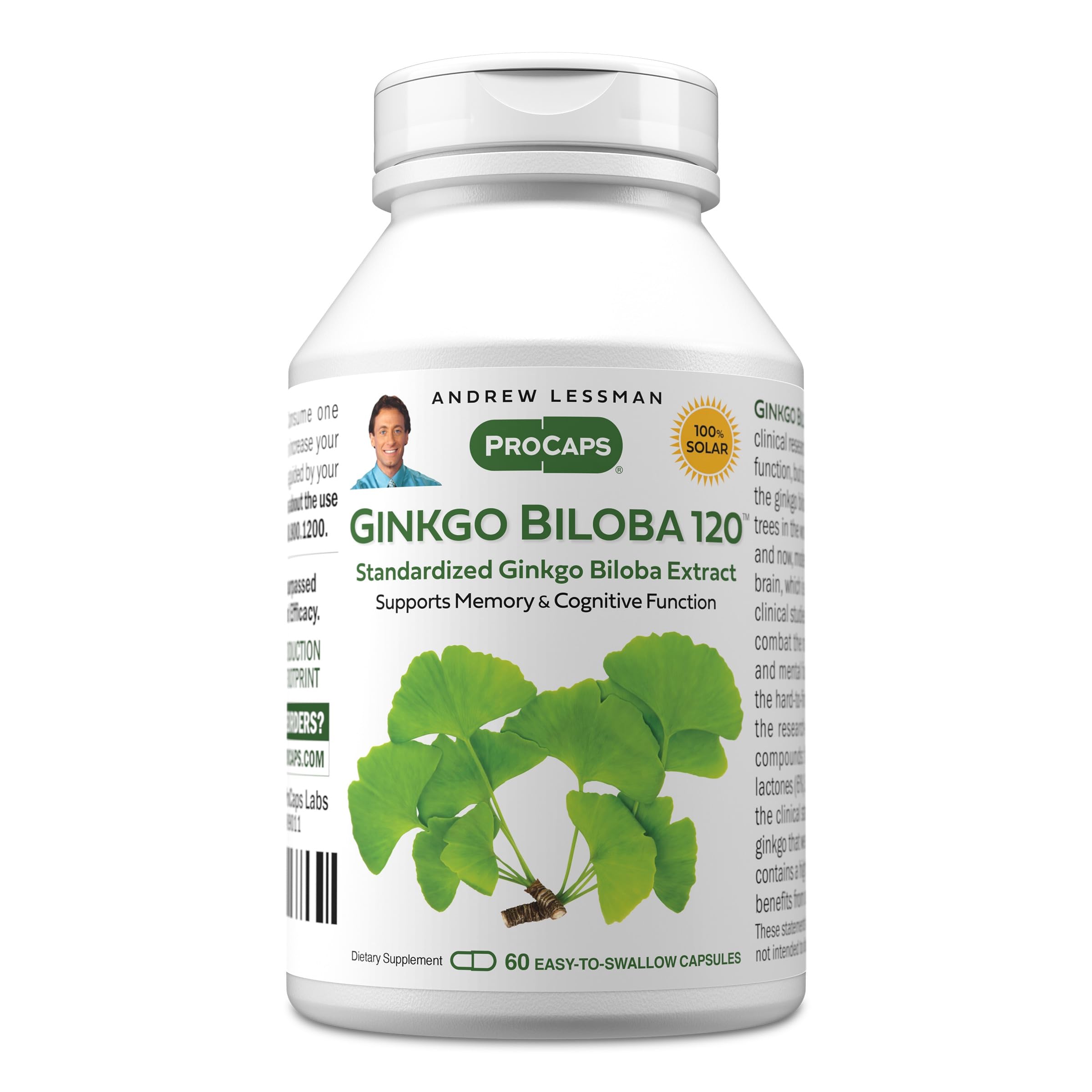 ANDREW LESSMAN ProCaps Ginkgo Biloba 120 mg, 60 Capsules 60 Count (Pack of 1)