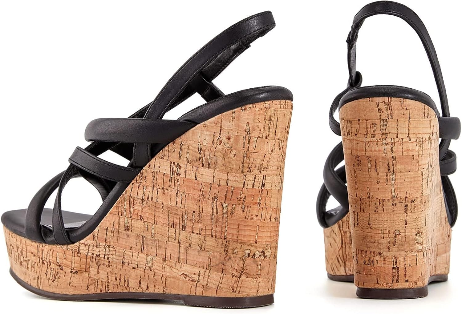 Coutgo Women Platform Wedge Sandals Cork Slingback Wedges Espadrilles Heels Summer Shoes - Image 4