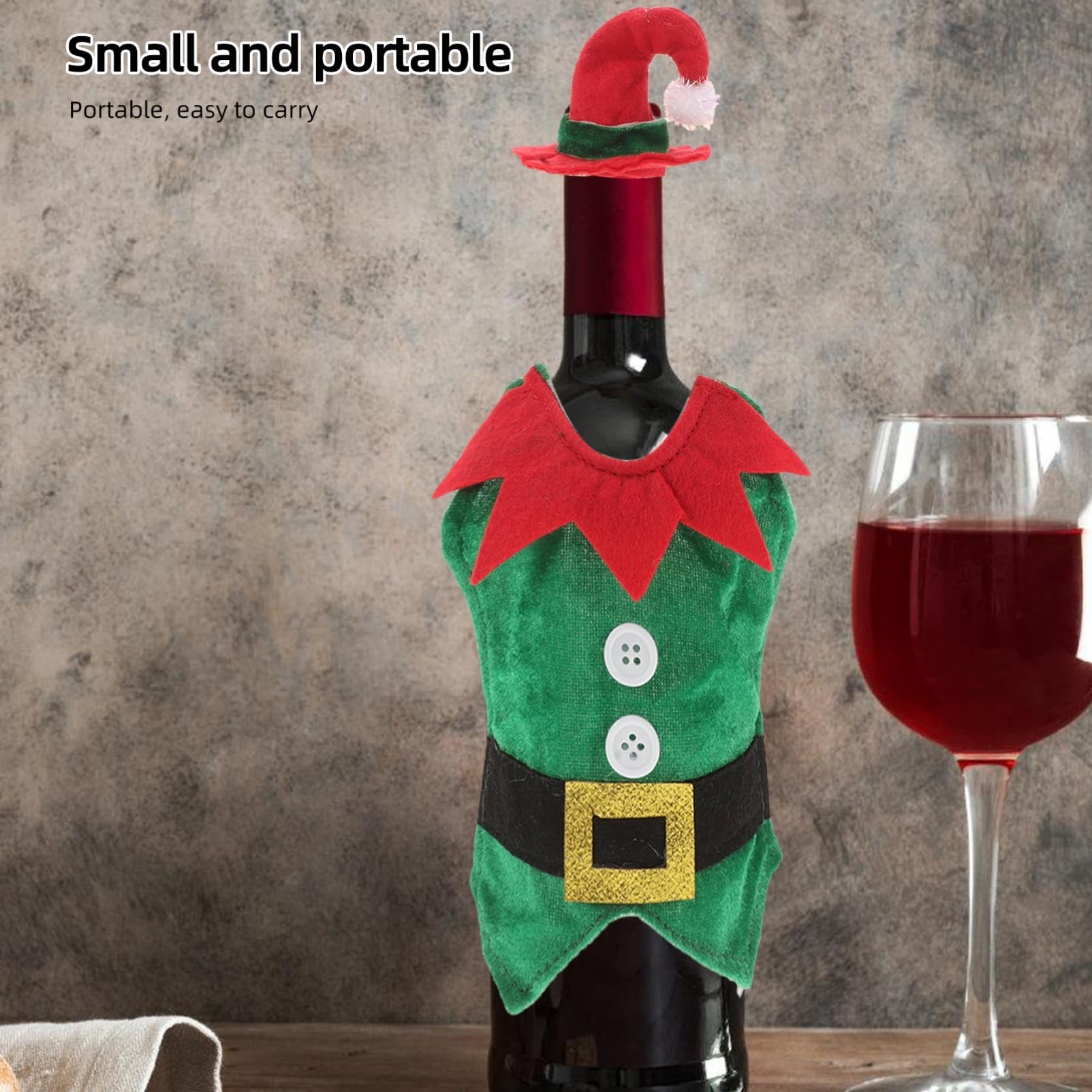 Luxshiny 10pièces Housse De Bouteille De Vin De Noël avec Chapeau De Vêtements Délicats pour Bouteilles De Vin Décoration Festive pour Fêtes Accessoire pour Événements Et Repas De