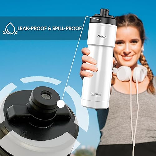 Vista 16 de Botellas de agua para bicicleta, botella de agua aislada para bicicleta, boquilla fácil de limpiar, fácil de apretar, botella de agua para ciclismo