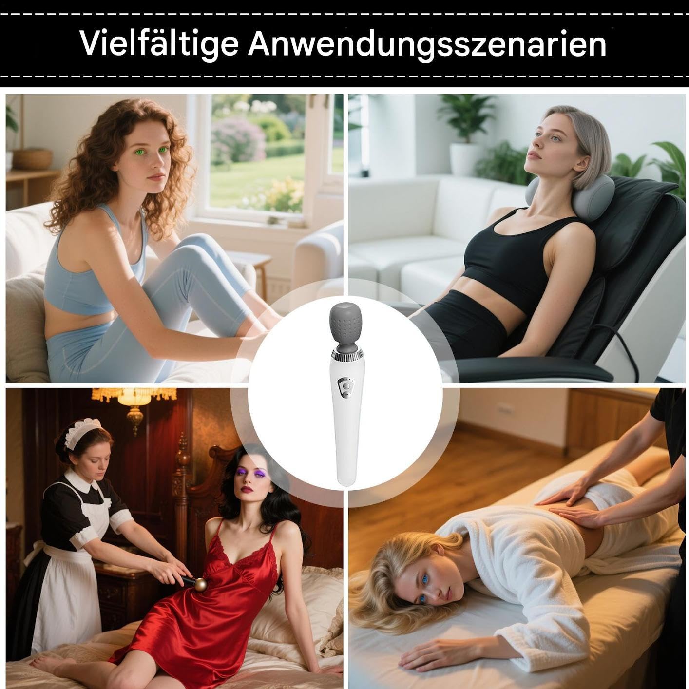 Vibration Wand Massager, Full Body Massager Wand, ABS Ergonomic Design for Muscle Relaxation, Powerful Vibration Tool for Foot, Neck, Back, Stress, Ideal for Home, and Travel, 26x5.2x8cm
