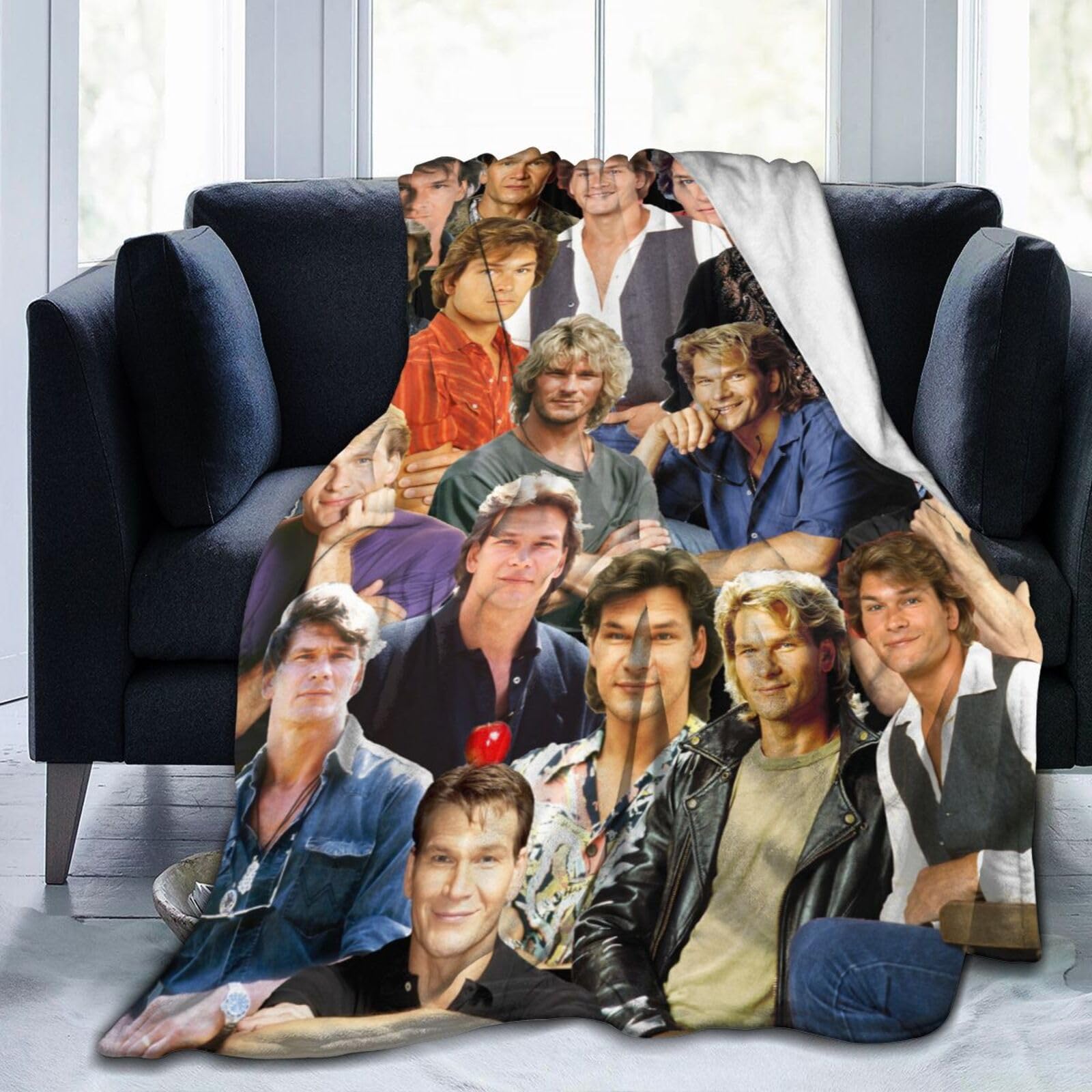 Blanket Patrick Swayze Soft and Comfortable Wool Fleece Throw Blankets for Sofa Office car Camping Yoga Travel Home Decoration Cozy Plush Beach Blanket Gift