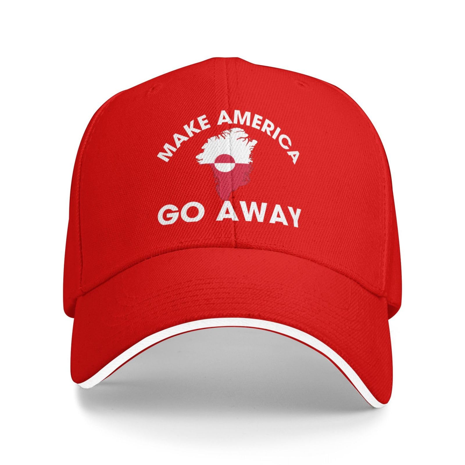 KWQDOZF Make America Go Away Hats Greenland Not for Sale Hat Baseball Cap Red