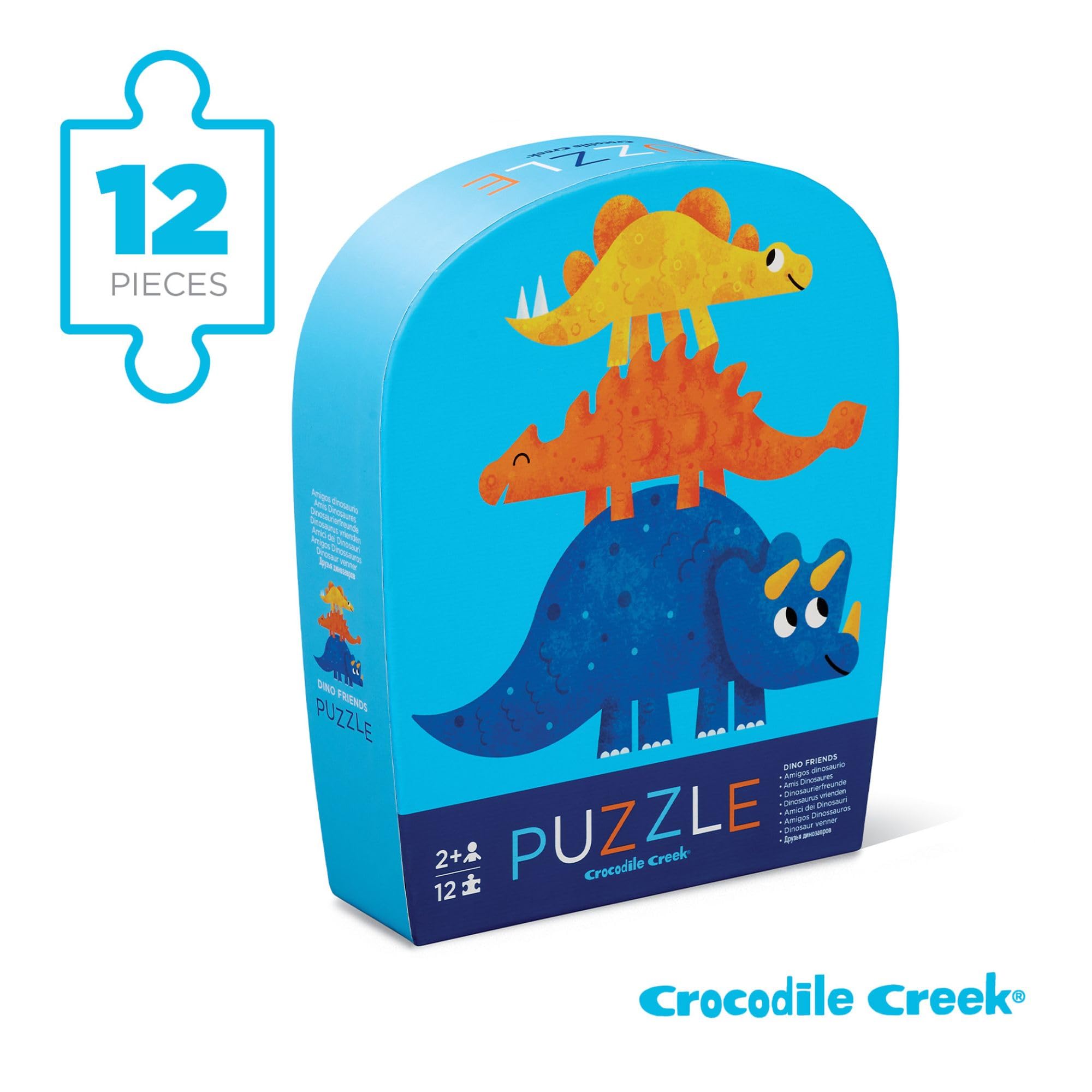 Crocodile Creek Mini Floor Puzzle, Dino Friends, 12 Large Jigsaw Pieces, for Kids Ages 2 Years and up - Image 4