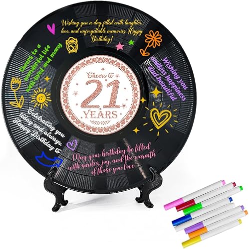 Miniatura 9 de QUPT Regalos de 60 cumpleaños para mujeres y hombres, decoraciones de fiesta de cumpleaños 60, decoraciones de fiesta de vinilo de 60 cumpleaños de