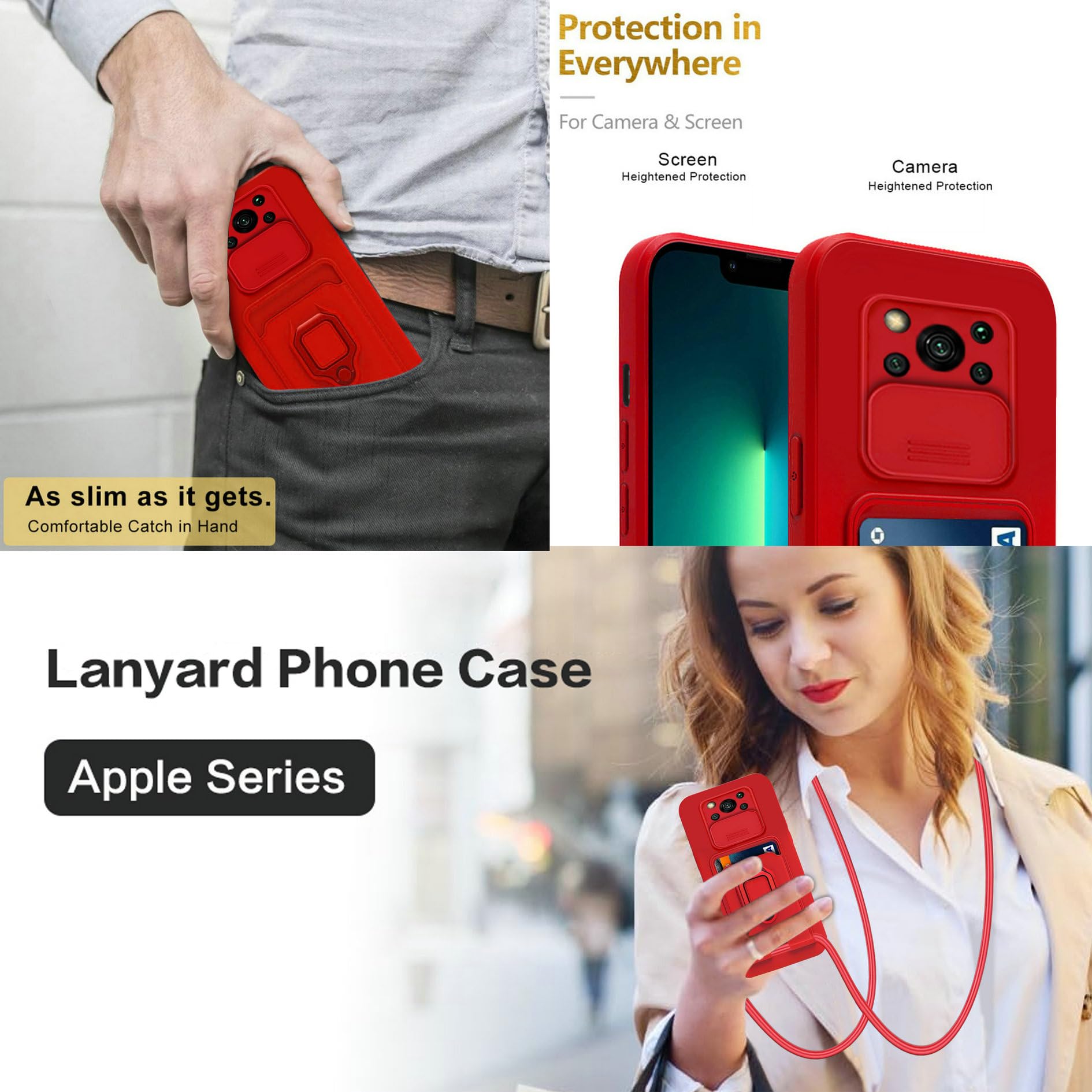Dllatui Cover Compatibile con Xiaomi Poco M3/Redmi 9T/Note 9 4G, Cover con Cordino Tracolla, Slidable Fotocamera Protezione Custodia,Supporto,Slot Schede, Silicone Case (Porpora