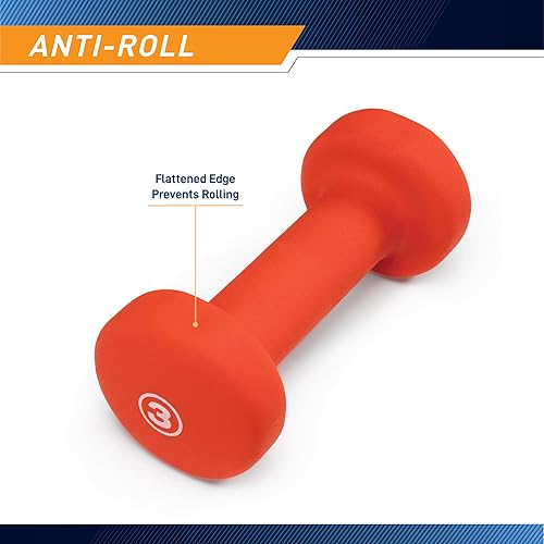 Miniatura 3 de Marcy Mancuerna de neopreno de colores (se vende en una sola o en juego), pesas de mano, pesas libres de ejercicio para gimnasio en casa