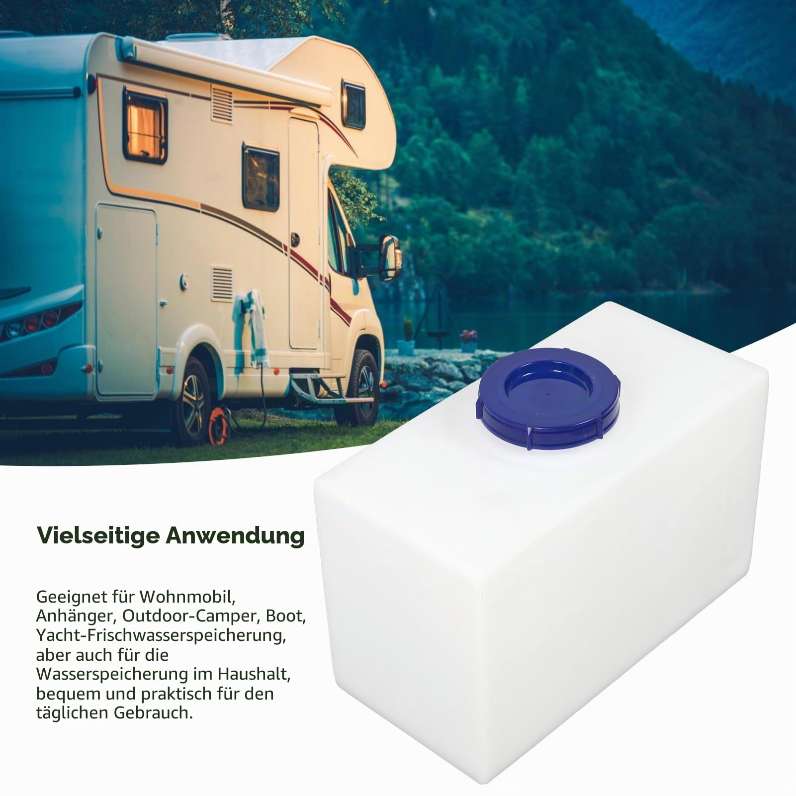 Fockety Wassertank, 5 Gallonen Fassungsvermögen, Wohnmobil-Frischwassertank für Trink- und Trinkwasser, Wohnmobil-Wassertank für Anhänger, Yacht, Boot, Haushaltswasserspeicher