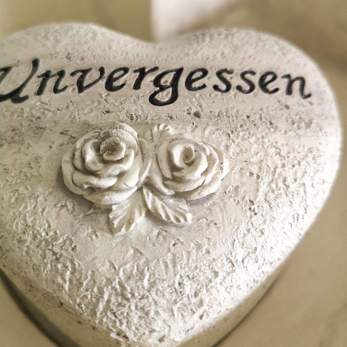 2-TLG Grabschmuck Pflanzschale in Herzform Unvergessen