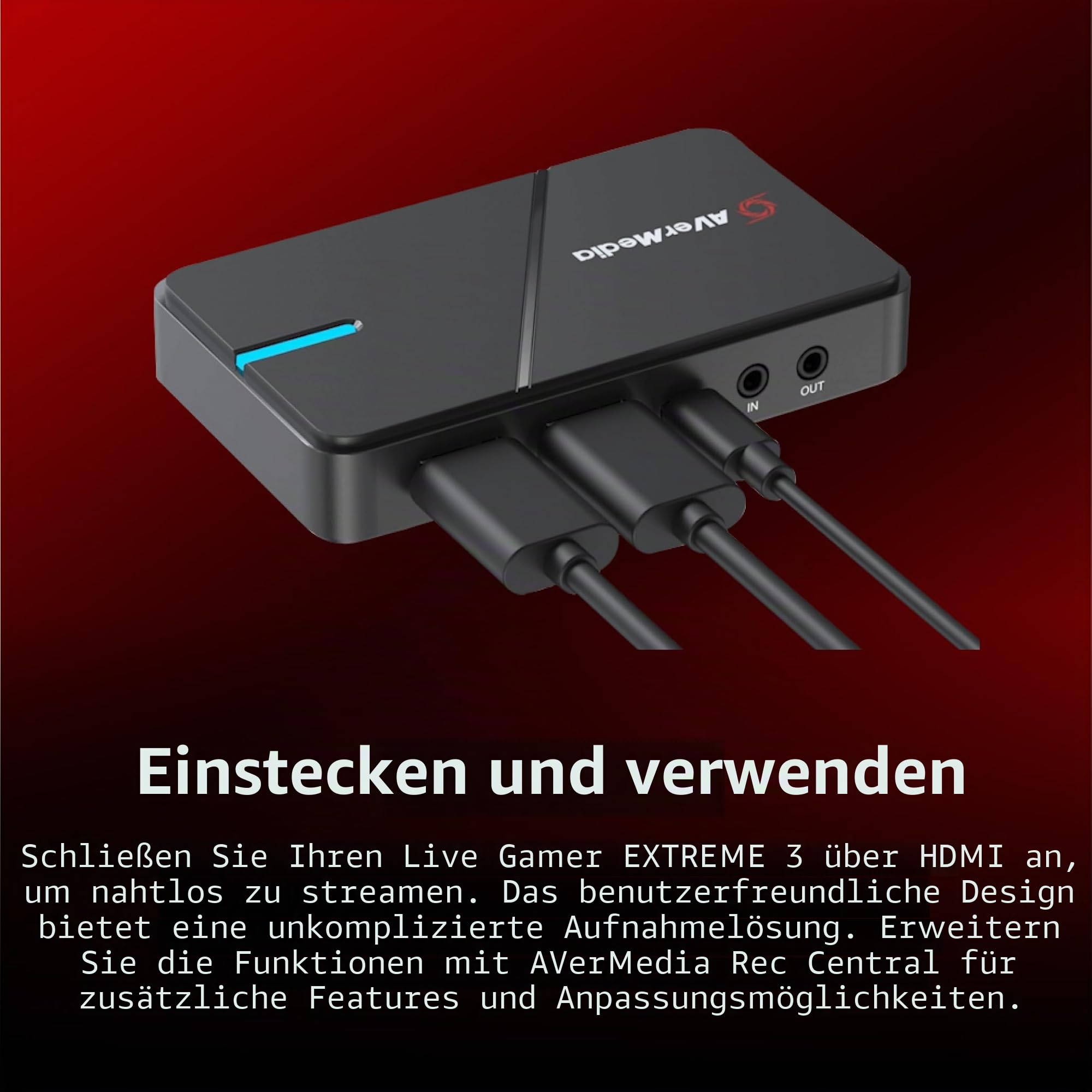 AVerMedia HDMI Capture Card - Gaming, Video-Streaming, 4K Capture-Karte für PS5, Xbox Series X/S, Xbox One, PS4, Nintendo Switch, Windows, Mac, HDR & VRR Unterstützung - GC551G2 Live Gamer Extreme 3
