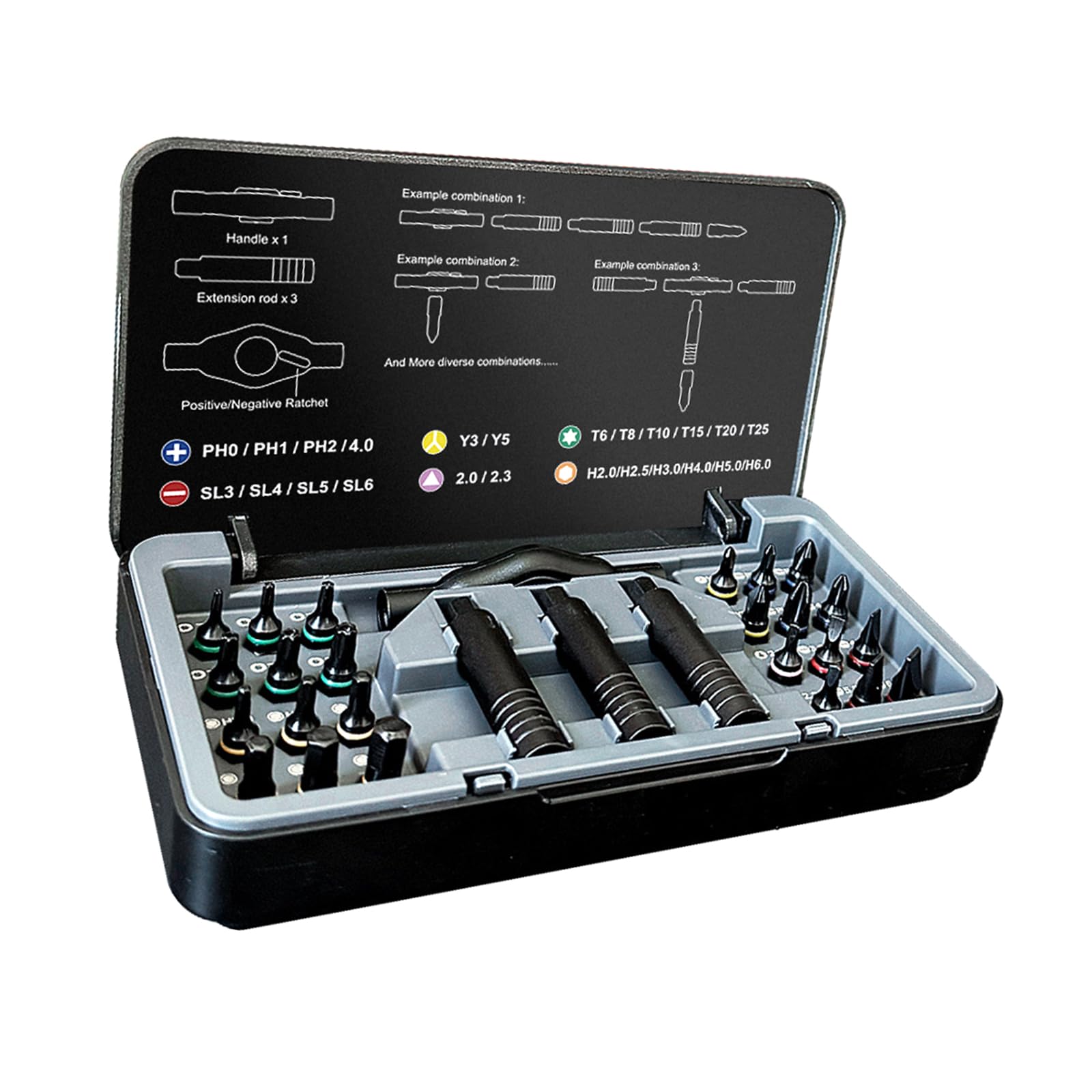Tsophreniq Ratchets Screwdriver Set 24 In 1 Ergonomic Nonslip Handle Bit For Detailed Electronic Repair Work Screwdriver Set