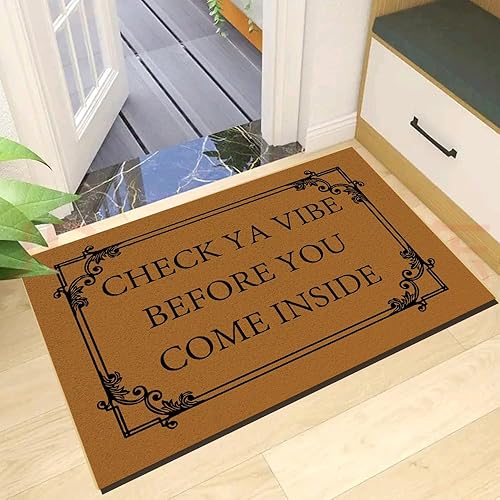 Miniatura 2 de Accssoey Felpudo divertido para decoración del hogar, tapete con monograma para interiores y exteriores, tapete de goma de bienvenida antideslizante