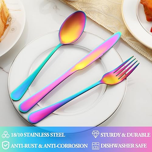 Miniatura 10 de Juego de cubiertos de 30 piezas para 6 unidades juego de cubiertos de acero inoxidable de alta calidad juego de cubiertos pulido con espejo juego de