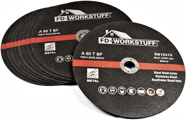 Professional-Cutting-Discs  20 pieces  Ø 125 mm, 1 mm thin  stainless  steel  for Cutting- or Angle-Grinder  Inox  Slitting-Discs  Metal-Grinding-Discs