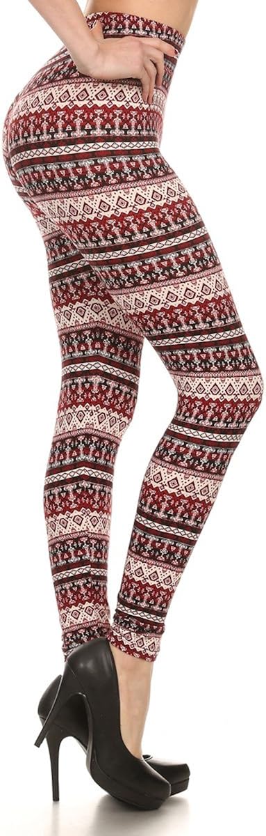 SATINA Printed Leggings Full Length Patterned with Designs