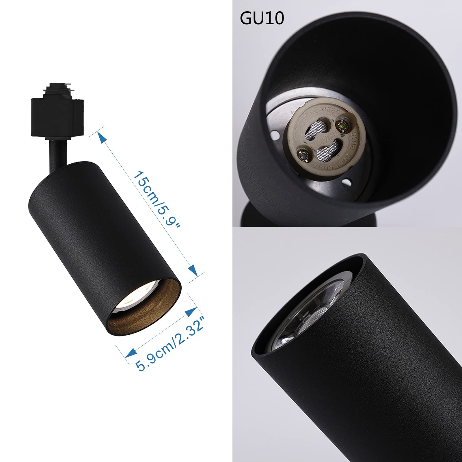 KAYYELAMP Modern Track Lighting H-Type Track Head Black