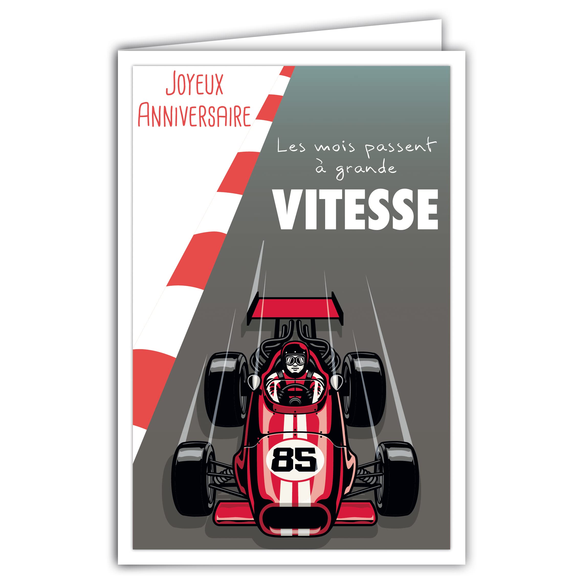 Afie 69-4324 Happy Birthday Card with Envelope - Mini Poster 17 x 11.5 cm - Retro Vintage Car
