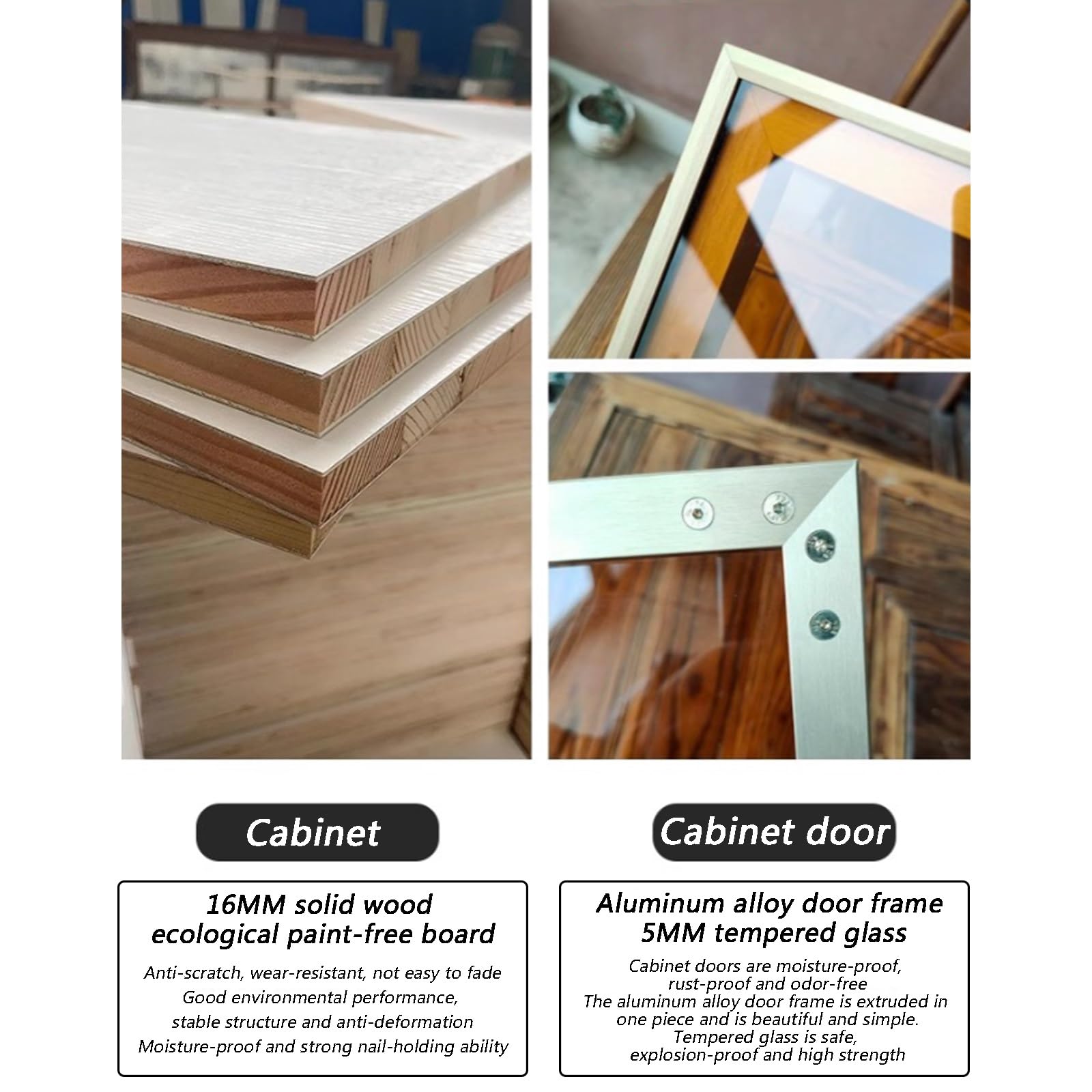 Generico mobiletto del Bagno,Pensile da Bagno, pensile da Bagno in Legno massello sopra WC, per Organizer da Bagno, pensile da Cucina con Ante in Vetro per Bagno, Camera da Letto, Cucina (Colore: B,