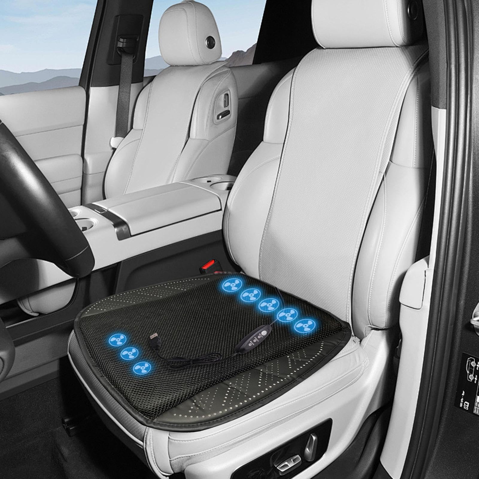 Cuscino Per Auto Multifunzionale Ergonomico Traspirante Portatile | Seduta Da Guida Con Ventola Di Raffreddamento Guida, Viaggio, Casa, Camion, Automobilistico, Ambiente di Lavoro